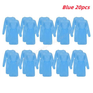 20PC Coveralls Non-woven Isolation Clothing Universal Anti-Spitting Anti-Stain Nursing Gown Hazmat Suit A5