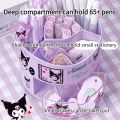 Cute Rotating Pen Holder Storage Box Desk Organizer & Kawaii Sanrio Cinnamoroll Stickers Cute Stationery Storage Girls. 