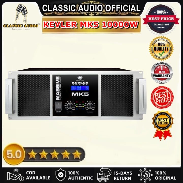 KEVLER MK5 10000W Power Amplifier with Dual Variable Speed Fans, High