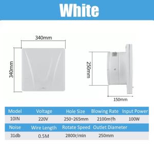 High Safety 10-Inch Exhaust Fan with Cover – Professional Stainless Ventilator Adjustable Speed Hatch Type with Oil Catcher  Easy Access Switch Durable for Kitchen and Home – Designed for Philippines