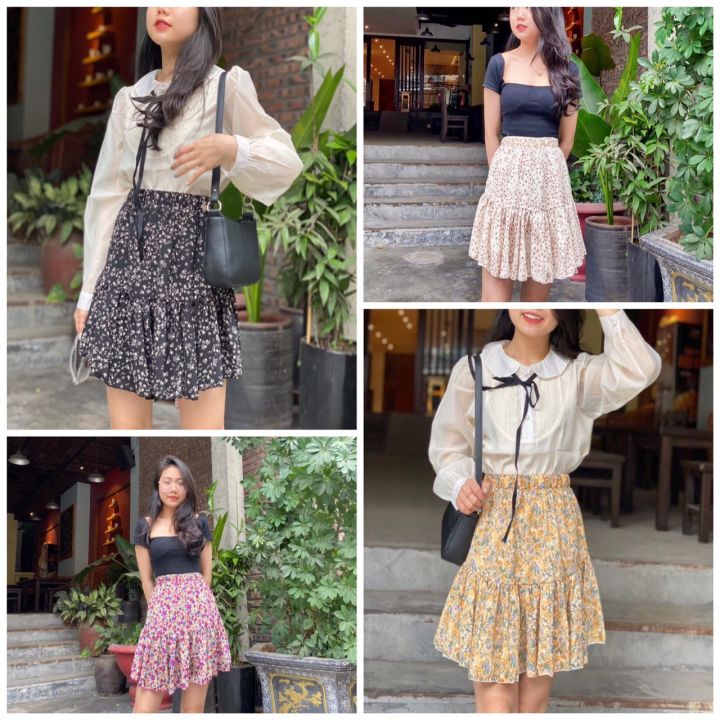 Chân Váy Vintage Xếp Ly Cạp LV (Chun) Dài Qua Gối Hàng Chuẩn Đẹp | Shopee  Việt Nam