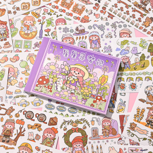50 Sheets Sticker Cute Handbook Stickers For Notebook Set Combination Cartoon DIY Net Red Ins Style Girls