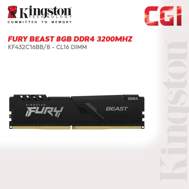 Kingston FURY Beast 8GB 1G x 64-Bit 3200MHz DDR4 DIMM (KF432C16BB/8)