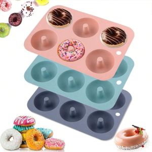 NOBLELYN Silicone Donut Mold Non-Stick High Temperature Resistant Baking Pan Reusable Baking Utensils Home Baking