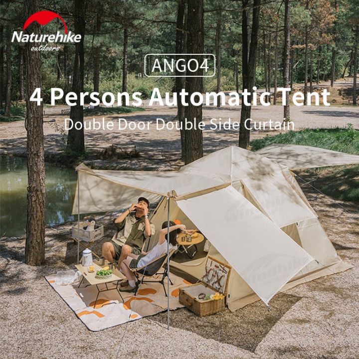 Naturehike%20ANGO%204%20Person%20Automatic%20Pole%20Camping%20Tent%20with%20Front%20Back%20Side%20Awning%20Canopy%20Snow%20Rain%20Skirt%20Auto%20Pop%20up%20Camp%20Waterproof%20Windproof%20Family%20Outdoor%20Portable%20Foldable%20Folding%20Tent%20Nature%20Hike%20-%20Image%207