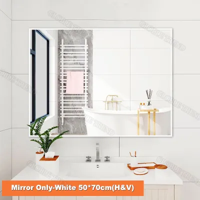16/20 Inch Black Round Wall Mirror Bathroom Mirror Wall Mirror Decor No Punching Wall Mounted Circle Mirror Large Black Metal Frame Round Mirrors for Bathroom Living Room Bedroom and Dining Room