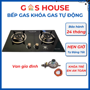 Bếp ga âm đôi hẹn giờ khóa ga tự động khóa trẻ em gia đình cao cấp tiết kiệm gas