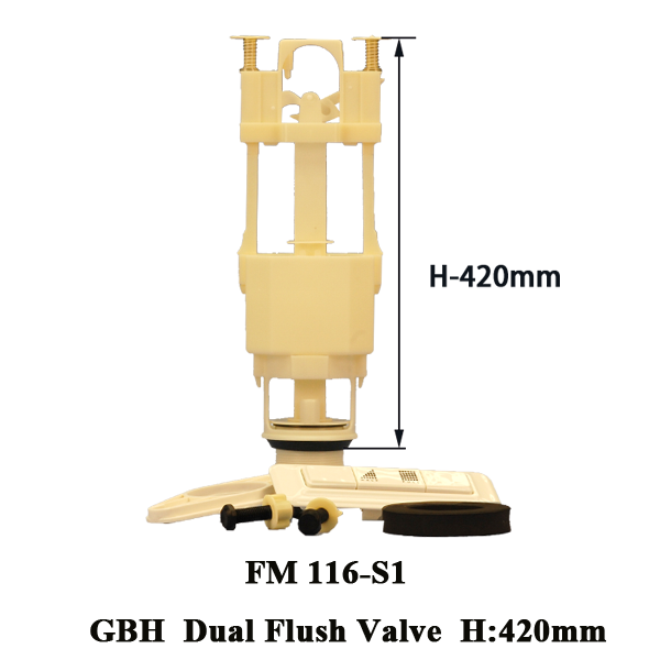 GBH DUAL FLUSH VALVE FITTING FM116-S1, FM116-SA, FM116-S2, FM116-SP, FM116-SB, FM116-SBTM