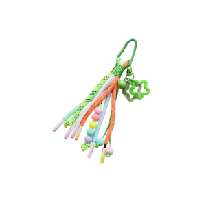 พวงกุญแจคู่เชือกทอที่มีพวงกุญแจ ABS แข็งแรงตกแต่งกระเป๋าแฟชั่นสำหรับชุดของใช้ประจำวันสำหรับไปเที่ยว