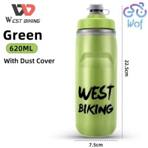 WEST BIKING 047 Botol Air Sepeda 620ML Insulated Water Bottle Sports Bicycle 0721047 Cycling Cold Water Insulated Bottle MTB Road Bike Thermal Bottle Racing Soft Squeeze Bottle Portable Gym Kettle