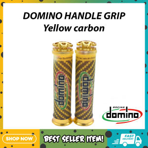 Carbon Domino Handle 1Pair with GoldBar End Grip Universal Motorcycle Transparent Silicone Carbon Aggresive Rubber Grips