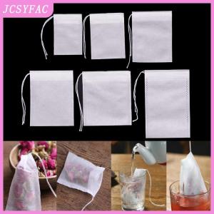 JCSYFAC  100Pcs Non-woven Empty Teabags String Heat Seal Filter Paper Herb Tea Bags