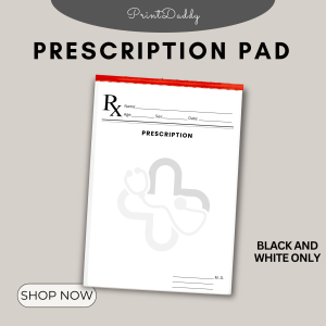 Prescription Pad | Laboratory Request Pad | Medical Certificate | A5 | Generic Pad ONLY 50s/100s PAD