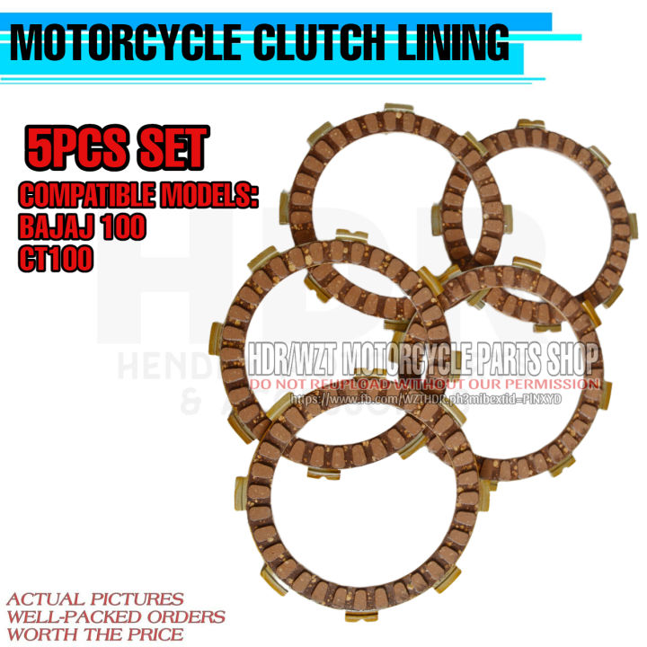 5PCS SET CLUTCH LINING FOR BAJAJ 100 / CT100 MOTORCYCLE ACCESSORIES
