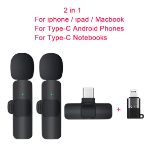 ♥ SPLAY Shipping+Readystock ♥New Wireless K9 Lavalier Microphone Portable Audio Video Recording Mini Mic for iPhone Android Live Broadcast Gaming Phone Mic
