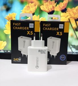 Batok Adaptor POC0 X5 240W Power Adapter Quick Charge 3.0 Support Fast Charging
