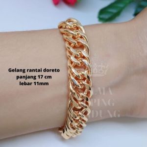 Gelang Rantai Perhiasan Wanita Sisik Naga Aksesoris lapis emas Titanium Xuping Anti Karat Anti Luntur