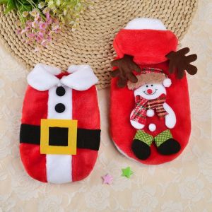 PETPARADIS Snowman Santa Claus Fleece Christmas Hoodies For Small Dogs Cats Pet Supplies Pet Clothing Dog Costume Dog Jumpsuits Dog Clothes