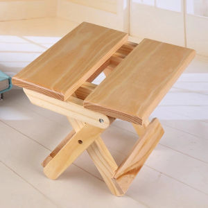 Solid wood folding stool - Portable household solid wood bench - Outdoor fishing chair - Small stool