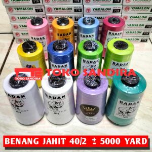1 pcs Benang Jahit 40/2/benang jahit 5000 yard/Benang jahit murah/benang jahit BADAK/toko alat jahit/kebutuhan menjahit/toko perlengkapan menjahit/alat jahit lengkap