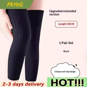 PkYeG 1 Pair Thick Warm Wool Kneepad Leg Guard Cashmere Knee Protector Windproof Coldproof Leg Warmers Women Men KneeCap Leg Sleeves
