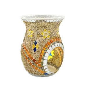 ANGFEW Mosaic Glass Aroma Candle Holder Classic Durable Essential Oil Burner Essential Oil Furnace Romantic Incense Aromatherapy Oil Diffuser Christmas Gift