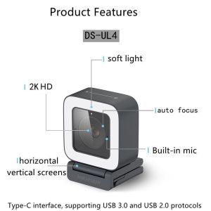 Hikvision 4K HD USB Webcam High Quality Imaging With audio Auto Focus Plug-and-play Live Web Camera