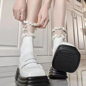 💕 Store opening 💕 Lolita Bowknot Hollow Out Socks Girly Lace Sweet Bow Sock Casual Crew Loose Sox Summer Thin Breathable Mid-tube Stockings Gifts