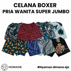 NOMADE Celana Boxer Super Jumbo | Celana Santai | Celana Kolor | Celana Tidur | Boxer Pria