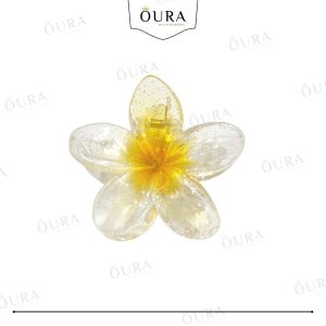 Jepit Rambut Bunga Kamboja Motif Glitter Jedai Bunga Bali Fashion Accessories