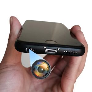 กล้องสอดแนมที่ซ่อนอยู่สำหรับศัพท์มือถือ-กล้องลับ-กล้องสอดแนมขนาดเล็กกล้องสอดแนม4K HD 3840X2160นาทีตัวแปร128G RAM บันทึกหน้าจอสีดำ