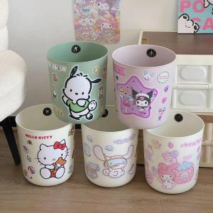 Christmas Gift Halloween Sanrio Kawaii Hello Kitty High-looking Trash Can My Melody Kuromi Anime Cartoon Exquisite Kitchen Bathroom Paper Storage Baskets