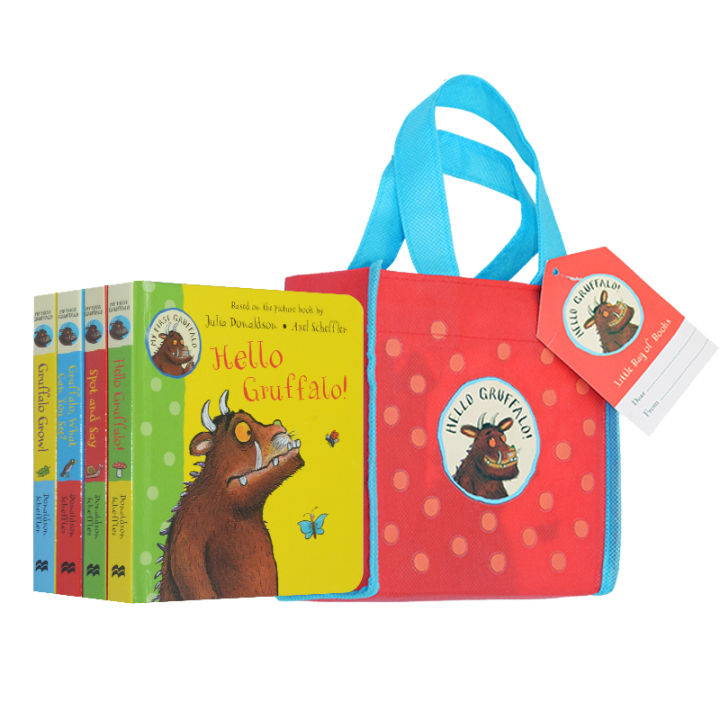 English original Hello Gruffalo 4 volumes gift handbag cardboard book Gollum cow author Julia Donaldson bedtime cardboard book 4 volumes children's Enlightenment cognition Axel scheffle