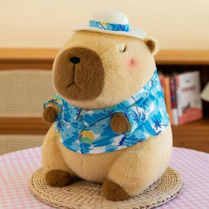 AODUOYAYA 25CM Capybara Plush Toy Beach Style Capibara Anime Fluffty Toy Capybara Stuffed Doll Kawaii Gifts for Kids