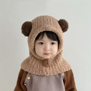 KEYOOL Plush Baby Winter Hats Cartoon Double Pom-Pom Children Beanie Caps Fashion Hip Hop Warm Bonnet Outdoor