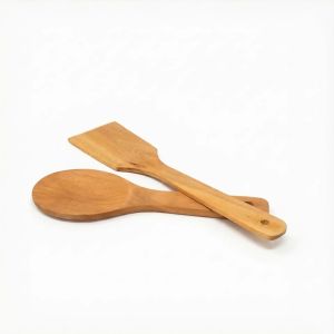 1Tap Flat Wooden Rice Paddle Spatula Natural Wood Turner Sandok