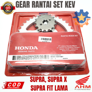 GEAR RANTAI SET KEV MOTOR HONDA SUPRA SUPRA X SUPRA FIT LAMA KUALITAS ORISINIL ASLI AHM GIGI TARING