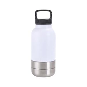 FFBH 3 in 1 Stainless SteelWater Bottle Multi-layered 32Oz Dog Drinking Bottle Detachable Leak-proof Dog Feeding Bottle 9R3H1