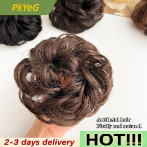 PkYeG Synthetic Hair Bun Wig Ladies Ponytail Hair Extension Scrunchie Elastic Meatball Head Hairpieces Scrunchie Wrap Natural Realism