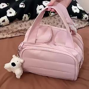 YX Double Opening Makeup Bag Large Capacity Womens Makeup Organizer Bag Partition Storage Toiletry Bag Travel Portable Handbag