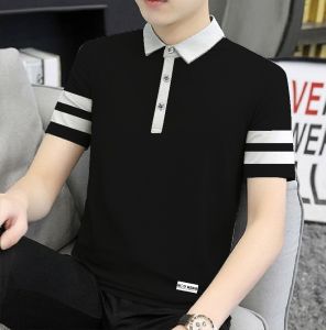 Not Hero - Kaos Kombinasi Model Korea Terbaru Tangan Pendek Berkerah katun Combed 24S Hoshi