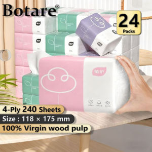 【24 pcs】Botare Tissue Paper 4-Ply Soft Thick Durable Household Tissue 24 Packs 240 Sheets Each Value Pack Viral Best Seller