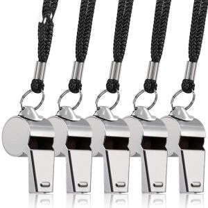 FLAIRBOX ดังมากๆ นกหวีดโลหะ มืออาชีพอย่างมืออาชีพ พร้อมเชือก นกหวีดผู้ตัดสิน เครื่องมือสำหรับเชียร์ลีดเดอร์ เรียบเนียน นกหวีดสแตนเลสสตีล ผู้ตัดสินเฟอรี