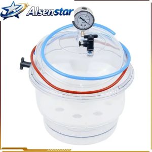 Sacesr Lab Vacuum Desiccator 250mm Vacuum Desiccator Jar Polycarbonate Plastic Laboratory Dessicator Dryer with Pressure Gauge Q3P9R