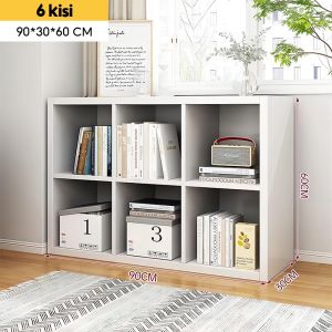 Rak Buku Kayu Minimalis 8 Kotak Lemari Buku Bahan Kayu Rak Penyimpanan Serbaguna SJ-5
