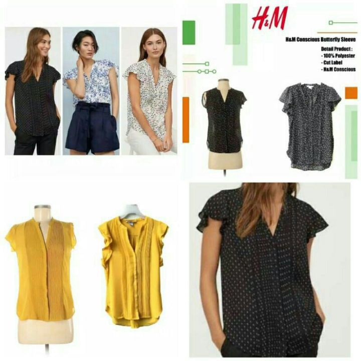 HM Sleeveless Blouse Wanita Blus Original Branded