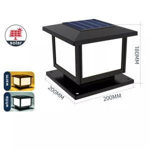 SANX Solar Pillar Light Outdoor 2-Color Outdoor Pillar Light IP67 Waterproof Outdoor Gate Light Solar Automatic Sensor Solar Light Outdoor Lighting Balcony Fence Entrance Door Solar Bollard Light Pathway Landscape Lawn Post Lamps