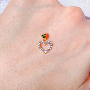 Liontin kalung emas asli kadar 700 16k solitaire love mainan halo itali santa