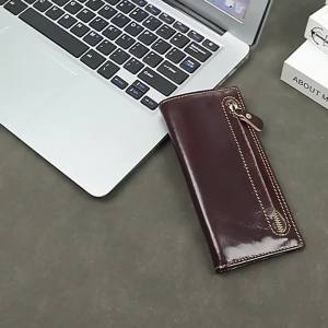 Ví da bò vintage lớp đầu tiên cho nam đựng thẻ bằng da thật RFID Ví dài chống trộm với nhiều ngăn đựng thẻ và giá đỡ thẻ đa chức năng