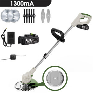 Cordless Electric Lawn Mower Lawn Trimmer Adjustable Length Lawn Mower Home Gardening Tools Suitable for Lawn Gardening Trimming 21V Battery